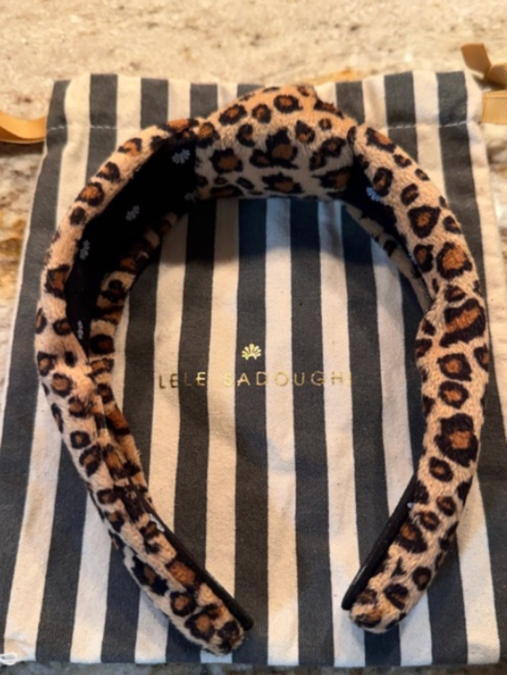 Lele Sadoughi Leopard Print Velvet Knotted Headband